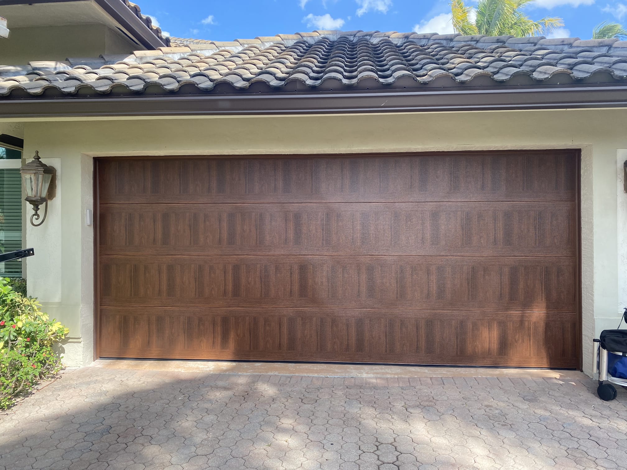 Custom wood overlay garage door
